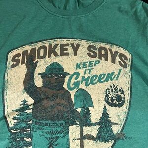 Green Smokey Bear Graphic T-Shirt